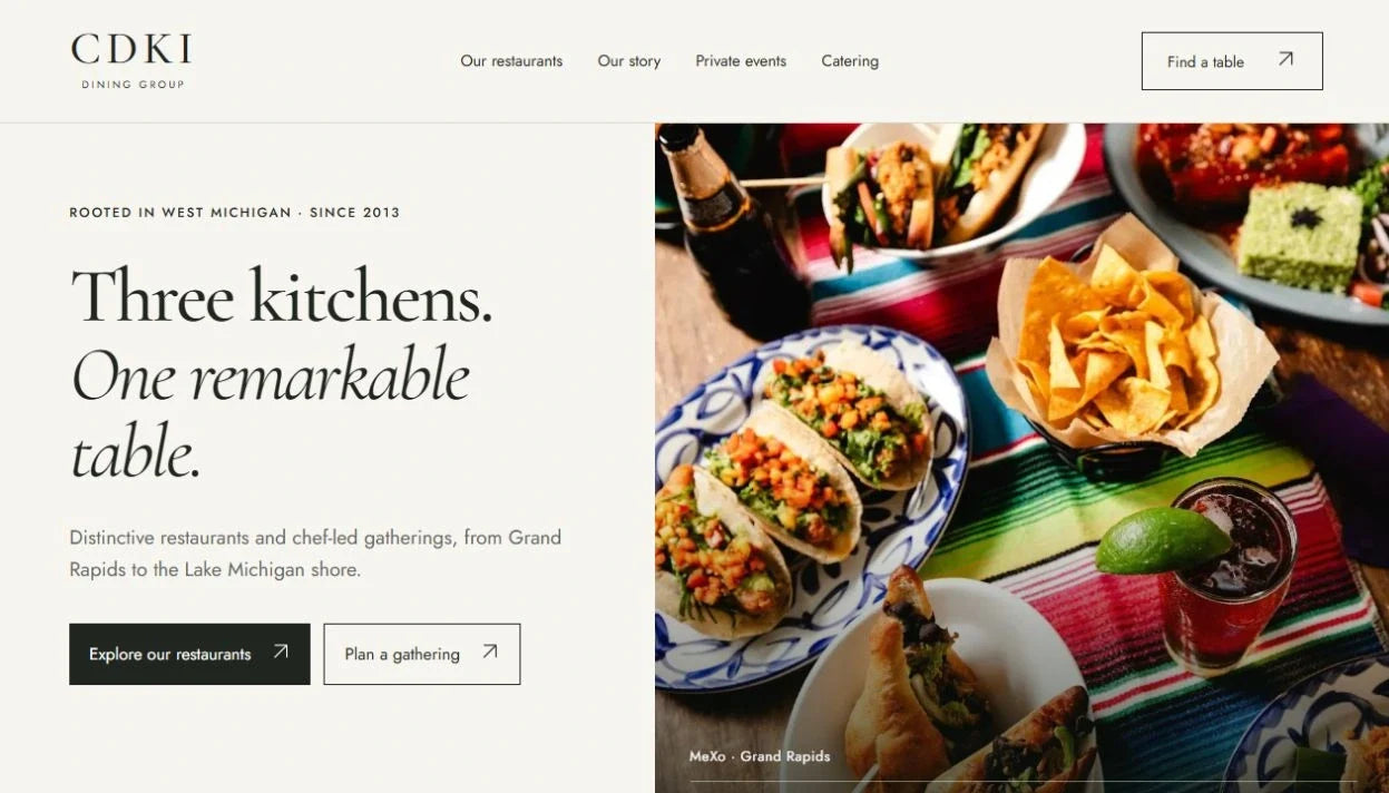 CDKI Dining Group website screenshot
